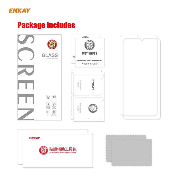 2 PZ ENKAY Hat-Prince 0.26mm 9H 2.5D Pellicola in vetro temperato con bordo curvo, For Xiaomi Redmi 9T (2 PCS), For Xiaomi Redmi Note 9T (2 PCS), For Xiaomi Redmi K40 (2 PCS), For Samsung Galaxy F62(2 PCS), For Samsung Galaxy A72 5G(2pcs)              ...