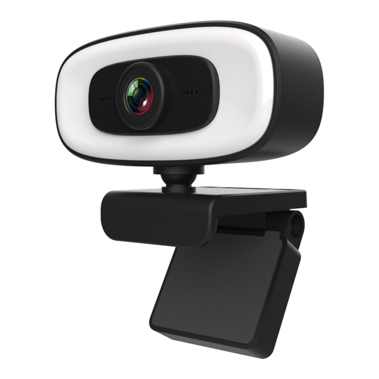 C10 2K HD senza distorsione, rotazione di 360 gradi, luce di riempimento a tre velocità, unità USB gratuita, webcam, microfono integrato per un suono più chiaro