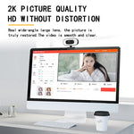 C10 2K HD senza distorsione, rotazione di 360 gradi, luce di riempimento a tre velocità, unità USB gratuita, webcam, microfono integrato per un suono più chiaro