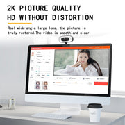 C10 2K HD senza distorsione, rotazione di 360 gradi, luce di riempimento a tre velocità, unità USB gratuita, webcam, microfono integrato per un suono più chiaro