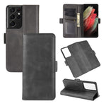 Per Samsung Galaxy S21 Ultra 5G Custodia in pelle a vibrazione orizzontale con fibbia magnetica a doppio lato con supporto e slot per schede e portafoglio, For Samsung Galaxy S21 Ultra 5G