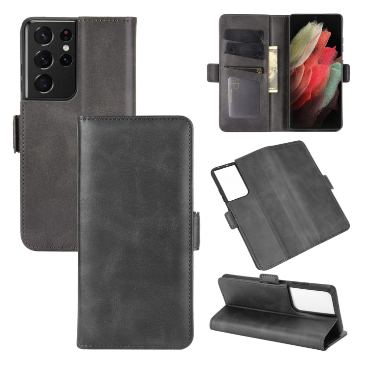 Per Samsung Galaxy S21 Ultra 5G Custodia in pelle a vibrazione orizzontale con fibbia magnetica a doppio lato con supporto e slot per schede e portafoglio, For Samsung Galaxy S21 Ultra 5G