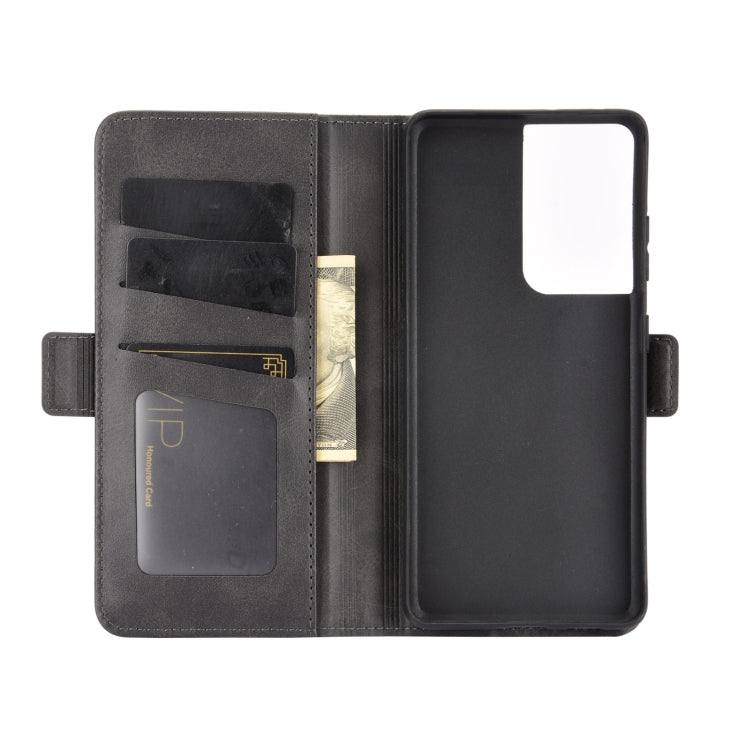 Per Samsung Galaxy S21 Ultra 5G Custodia in pelle a vibrazione orizzontale con fibbia magnetica a doppio lato con supporto e slot per schede e portafoglio, For Samsung Galaxy S21 Ultra 5G