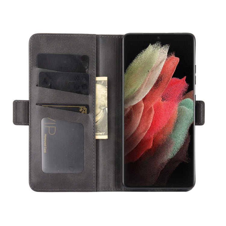 Per Samsung Galaxy S21 Ultra 5G Custodia in pelle a vibrazione orizzontale con fibbia magnetica a doppio lato con supporto e slot per schede e portafoglio, For Samsung Galaxy S21 Ultra 5G