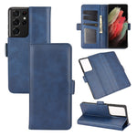 Per Samsung Galaxy S21 Ultra 5G Custodia in pelle a vibrazione orizzontale con fibbia magnetica a doppio lato con supporto e slot per schede e portafoglio, For Samsung Galaxy S21 Ultra 5G