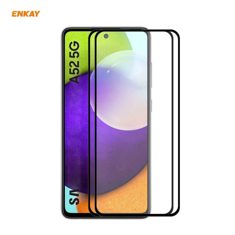 2 PZ ENKAY Hat-Prince Full Glue 0.26mm 9H 2.5D Pellicola a copertura totale in vetro temperato, For Samsung Galaxy A32 5G(2 PCS), For Samsung Galaxy A52 5G, For Samsung Galaxy A72 5G(2pcs)