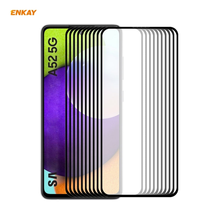 10 PZ ENKAY Hat-Prince Full Glue 0.26mm 9H 2.5D Pellicola a copertura totale in vetro temperato, For Samsung Galaxy A32 5G(10 PCS), For Samsung Galaxy A52 5G(10pcs), For Samsung Galaxy A72 5G(10pcs)