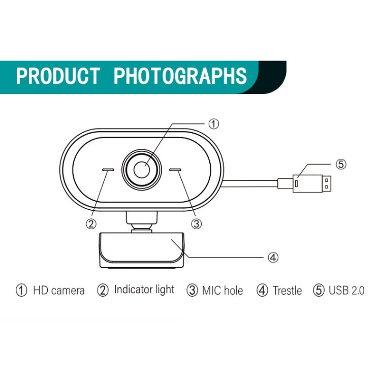 C11 Qualità dell'immagine 2K HD senza distorsioni Rotazione di 360 gradi Microfono integrato Suono nitido Webcam con treppiede