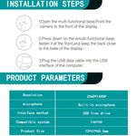 C11 Qualità dell'immagine 2K HD senza distorsioni Rotazione di 360 gradi Microfono integrato Suono nitido Webcam con treppiede