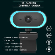 C11 Qualità dell'immagine 2K HD senza distorsioni Rotazione di 360 gradi Microfono integrato Suono nitido Webcam con treppiede