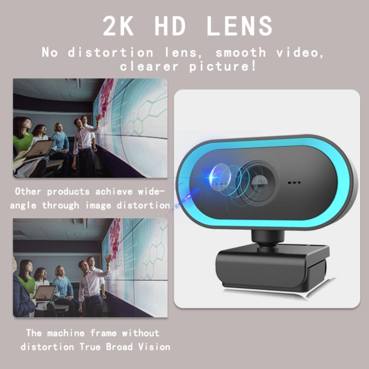 C11 Qualità dell'immagine 2K HD senza distorsioni Rotazione di 360 gradi Microfono integrato Suono nitido Webcam con treppiede