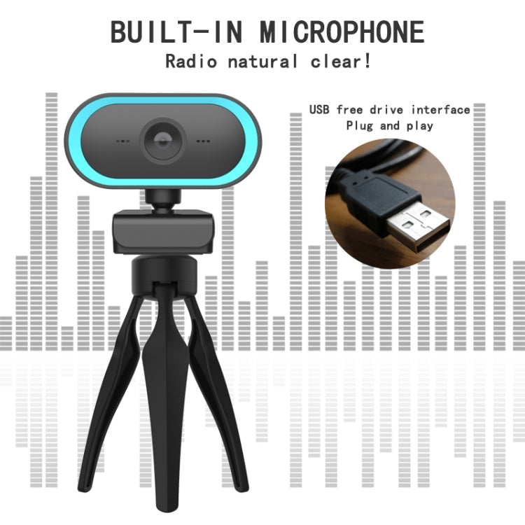 C11 Qualità dell'immagine 2K HD senza distorsioni Rotazione di 360 gradi Microfono integrato Suono nitido Webcam con treppiede