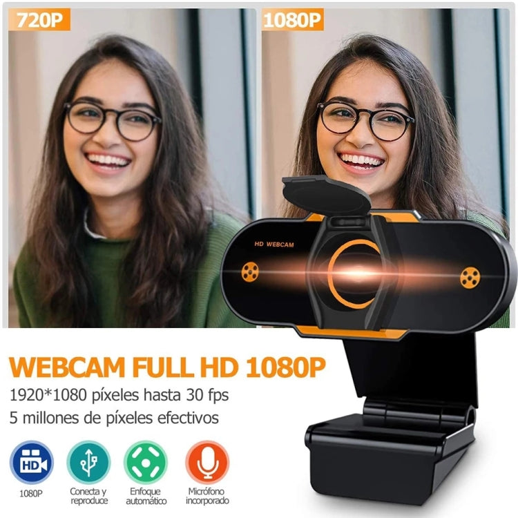 312 1080P HD USB 2.0 PC Desktop Camera Webcam con microfono, lunghezza cavo: circa 1,3 m, Regular, with Tripod, Anti-peep