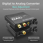 Convertitore audio digitale-analogico Estrattore stereo Amplificatore DAC SPDIF ottico 192Khz 24Bit