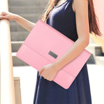 Litchi Pattern PU Leather Waterproof Ultra-sottile Protection Liner Bag Valigetta Borsa da trasporto per laptop per laptop da 13-14 pollici, For 13-14 inch