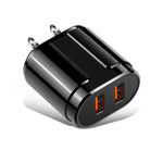 Caricatore da viaggio doppio USB con cavo tipo C 1 metro