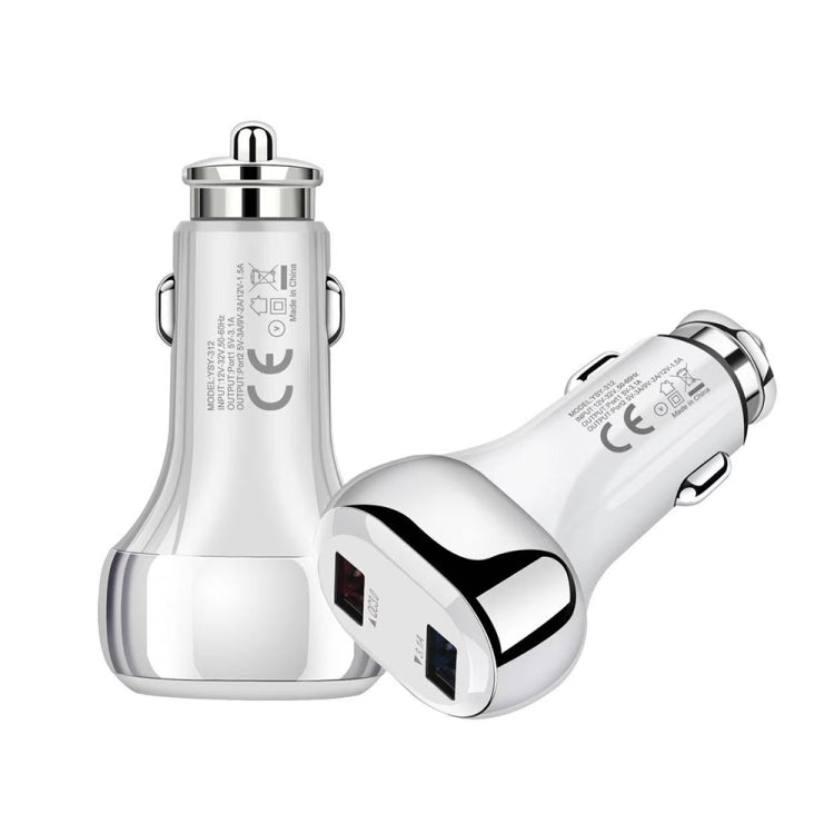 YSY-312 18W Portatile QC3.0 Dual USB Telefoni cellulari e Tablet PC Caricabatterie universale per auto, Car Charger