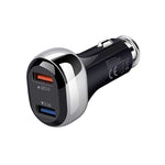 YSY-312 2 in 1 18W Caricatore per auto portatile QC3.0 Dual USB + set di cavi dati da USB a Micro USB da 1 m 3 A, with Micro USB Cable