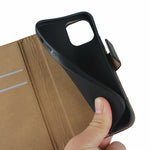 Custodia a libro orizzontale in pelle di vacchetta tinta unita con chiusura magnetica, supporto, slot per carte e portafoglio, For iPhone 12 Pro Max, For iPhone 12 / 12 Pro