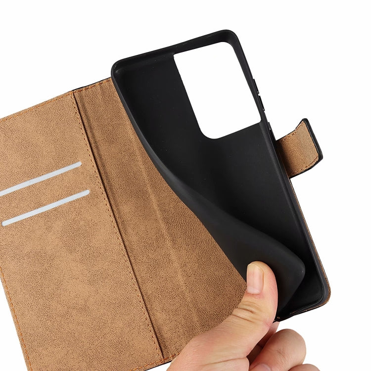 Custodia a libro orizzontale in pelle di vacchetta tinta unita con chiusura magnetica, supporto, slot per carte e portafoglio, For Samsung Galaxy S21 Ultra 5G, For Samsung Galaxy S21 Plus 5G, For Samsung Galaxy S21 5G, For Samsung Galaxy A52 5G        ...