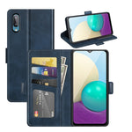 Per Samsung Galaxy A02 / M02 Custodia in pelle a vibrazione orizzontale con fibbia magnetica a doppio lato con supporto e slot per schede e portafoglio