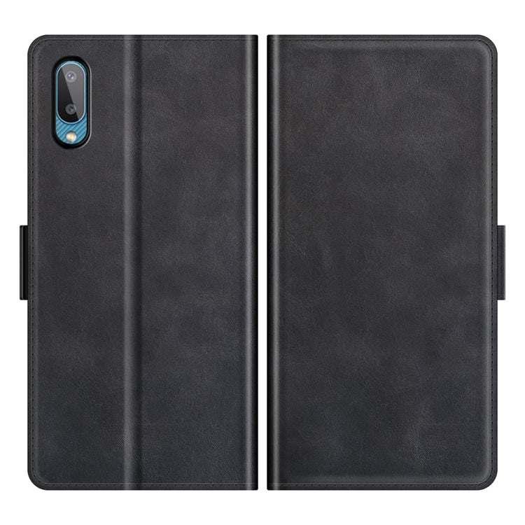 Per Samsung Galaxy A02 / M02 Custodia in pelle a vibrazione orizzontale con fibbia magnetica a doppio lato con supporto e slot per schede e portafoglio