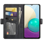 Per Samsung Galaxy A02 / M02 Custodia in pelle a vibrazione orizzontale con fibbia magnetica a doppio lato con supporto e slot per schede e portafoglio