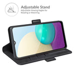 Per Samsung Galaxy A02 / M02 Custodia in pelle a vibrazione orizzontale con fibbia magnetica a doppio lato con supporto e slot per schede e portafoglio