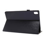 Guscio protettivo piatto anti caduta con staffa a due pieghe in pelle PU con porta biglietti da visita, For Lenovo Tab P11