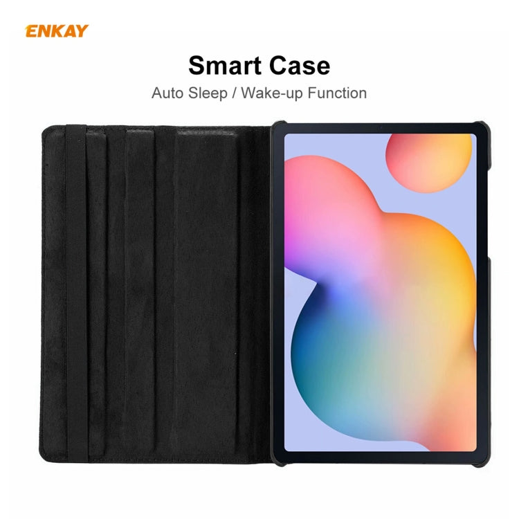 ENKAY ENK-8028 Custodia Smart in pelle PU con rotazione a 360 gradi con funzione di sospensione automatica e supporto per Samsung Galaxy Tab S6 Lite P610 / P615