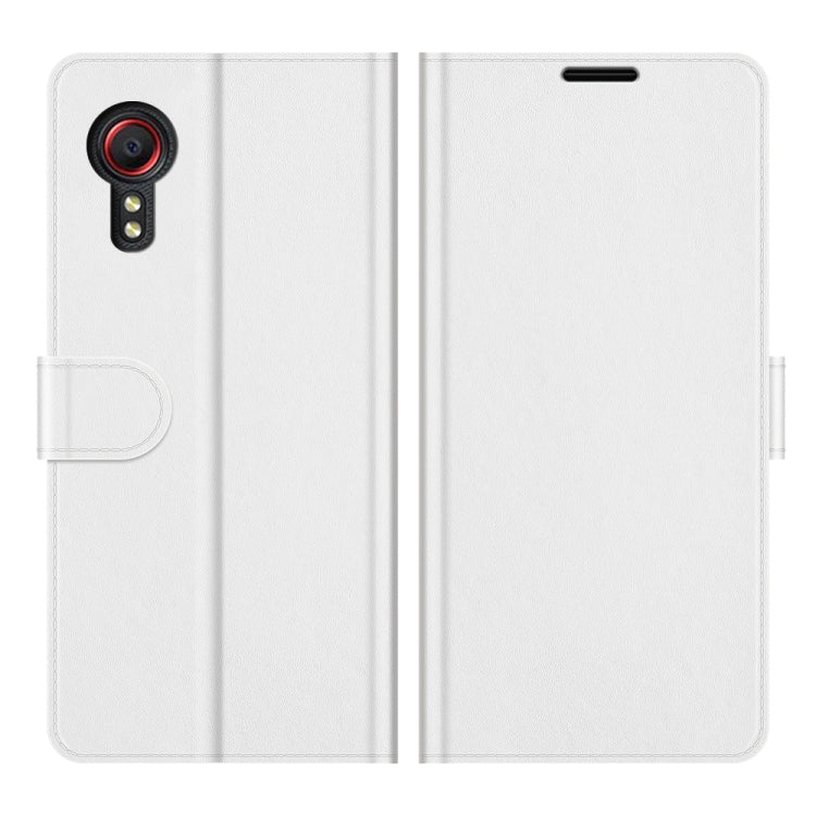 Per Samsung Galaxy Xcover 5 / Xcover 5S R64 Texture Custodia protettiva a vibrazione orizzontale singola con supporto e slot per schede e portafoglio e cornice per foto, For Samsung Galaxy Xcover 5