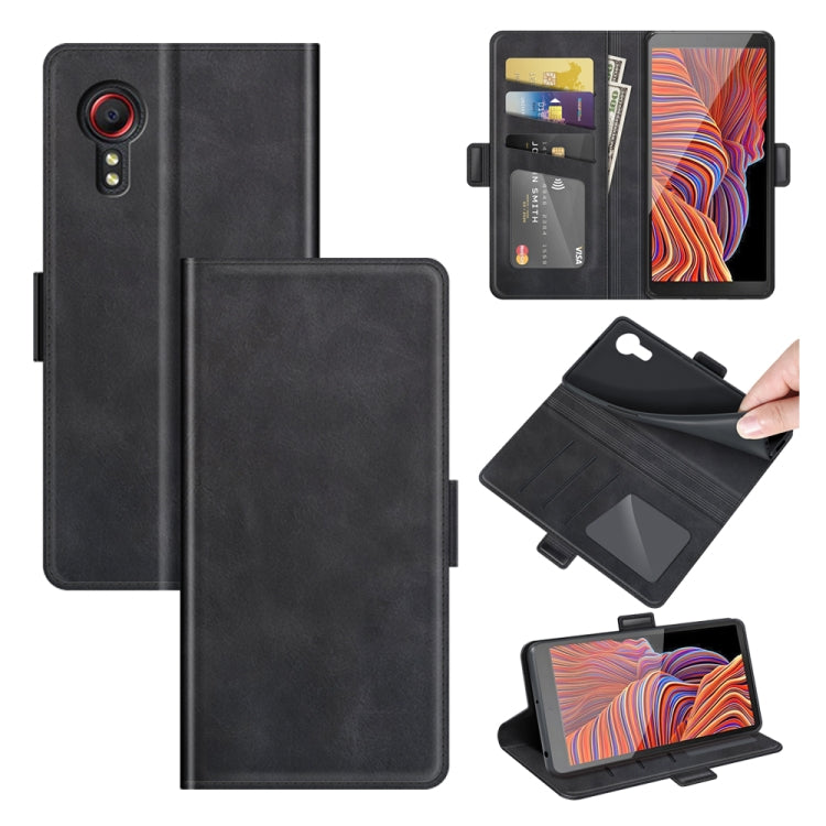 Per Samsung Galaxy Xcover 5 / Xcover 5S Custodia in pelle a vibrazione orizzontale con fibbia magnetica a doppio lato con supporto e slot per schede e portafoglio, For Galaxy Xcover 5