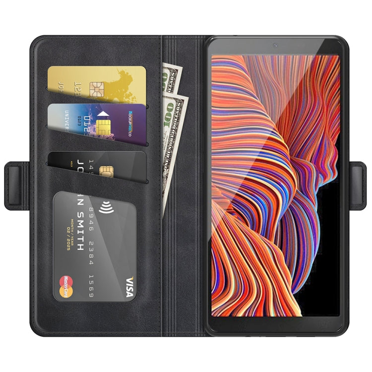 Per Samsung Galaxy Xcover 5 / Xcover 5S Custodia in pelle a vibrazione orizzontale con fibbia magnetica a doppio lato con supporto e slot per schede e portafoglio, For Galaxy Xcover 5