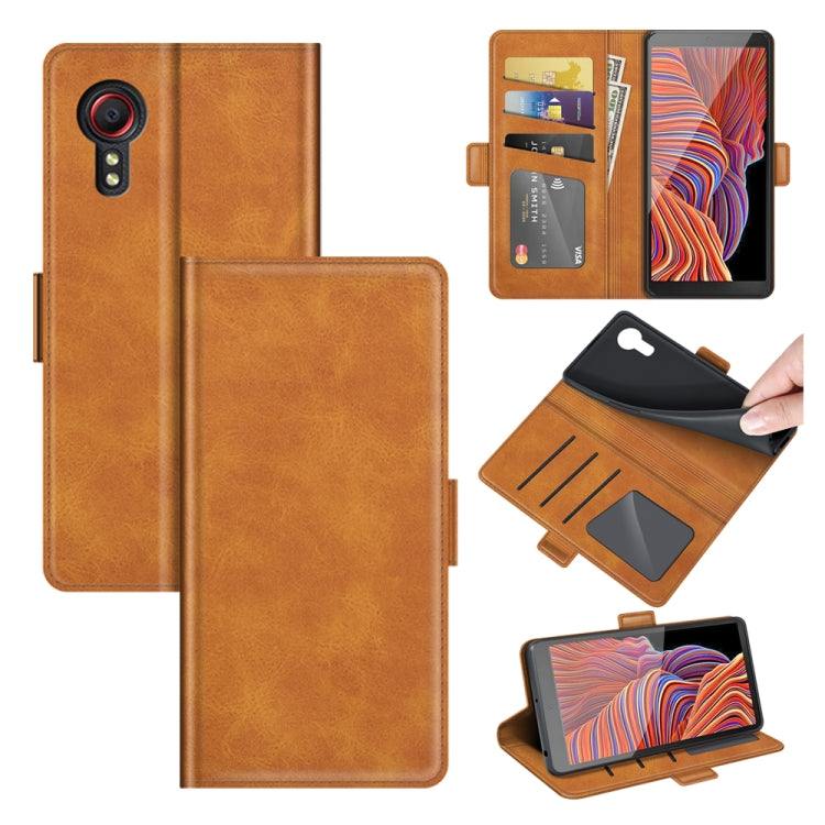 Per Samsung Galaxy Xcover 5 / Xcover 5S Custodia in pelle a vibrazione orizzontale con fibbia magnetica a doppio lato con supporto e slot per schede e portafoglio, For Galaxy Xcover 5