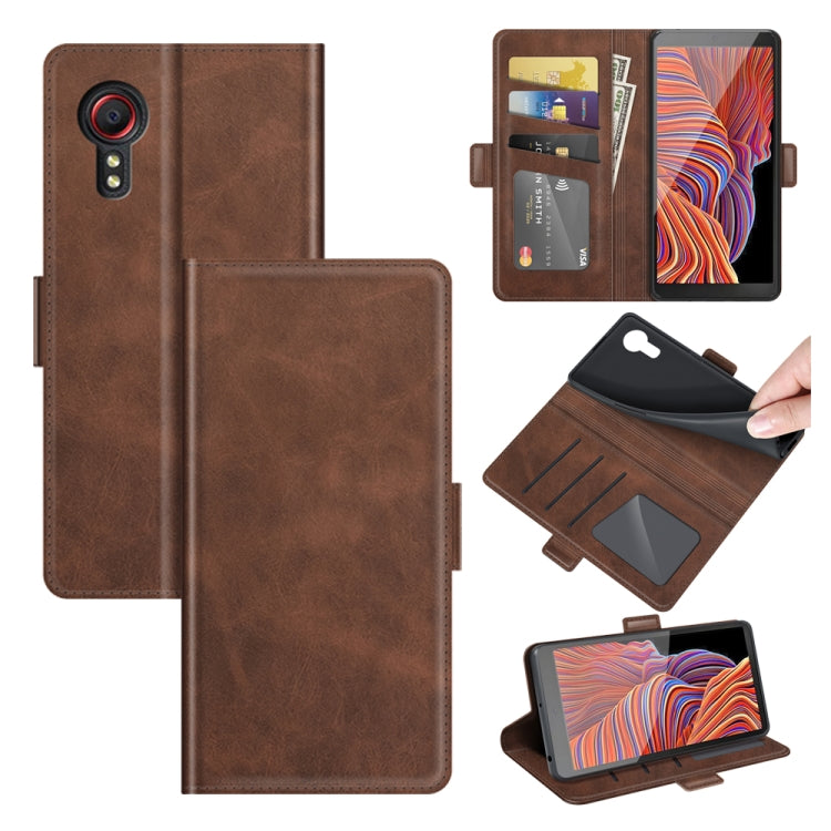 Per Samsung Galaxy Xcover 5 / Xcover 5S Custodia in pelle a vibrazione orizzontale con fibbia magnetica a doppio lato con supporto e slot per schede e portafoglio, For Galaxy Xcover 5