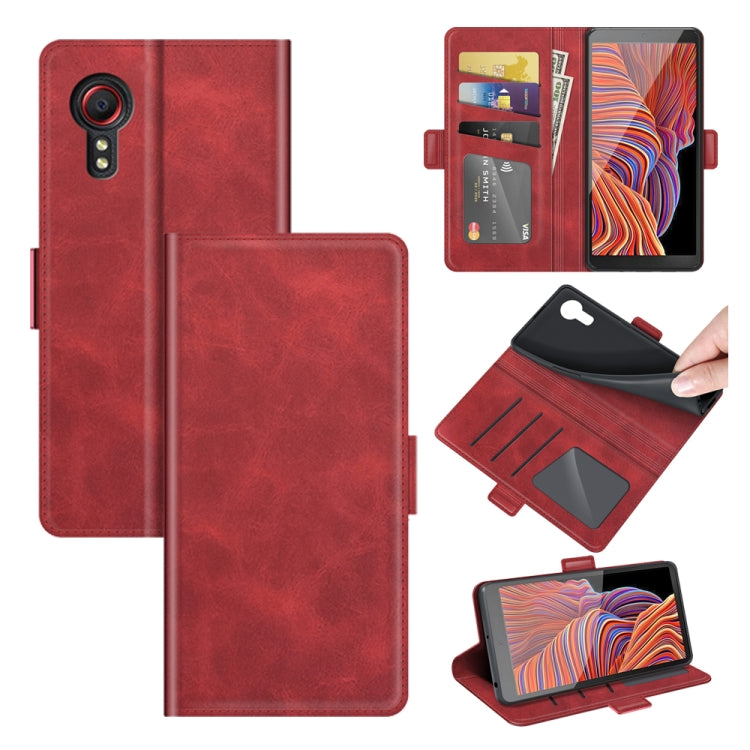 Per Samsung Galaxy Xcover 5 / Xcover 5S Custodia in pelle a vibrazione orizzontale con fibbia magnetica a doppio lato con supporto e slot per schede e portafoglio, For Galaxy Xcover 5