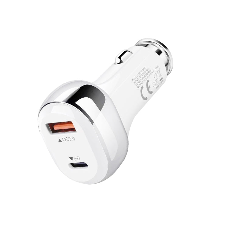 YSY-312PD PD 20W USB-C / Type-C + QC3.0 Interfaccia USB 18W 38W Caricatore per auto ad alta potenza, PD 20W