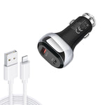 YSY-312PD QC3.0 18W USB + PD 20W Caricabatteria da auto USB-C / Type-C con cavo dati da USB a 8 pin, PD 20W with 8 Pin Cable