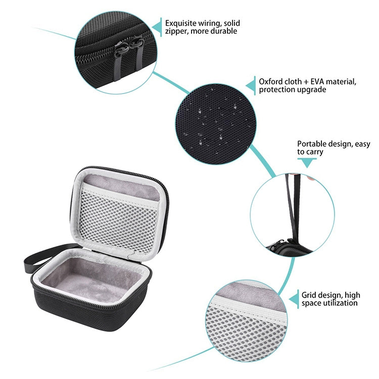JD-275178 Custodia rigida da viaggio in EVA Custodia protettiva per il trasporto per JBL GO / JBL GO 2, Storage Bag Black, Storage Bag Black + Red