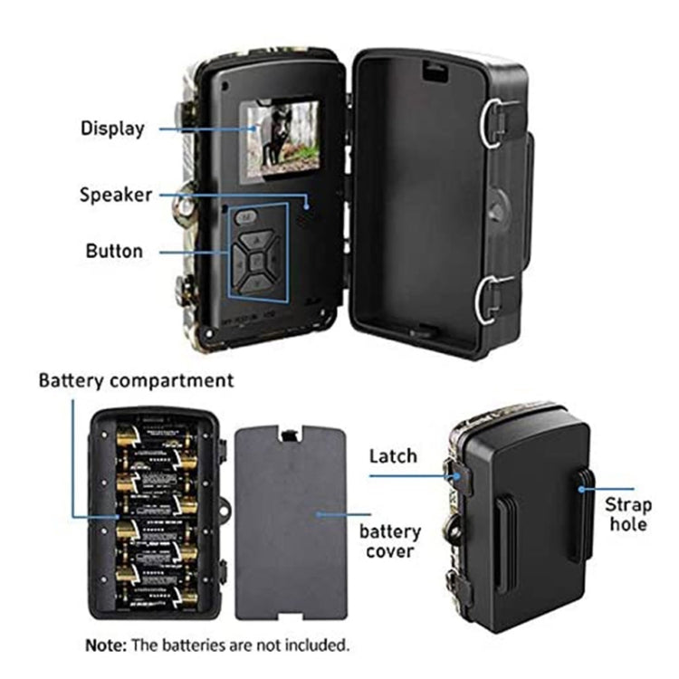 DL001 Fotocamera da caccia 12MP 1080P 26 LED 940nm Visione notturna, DL001