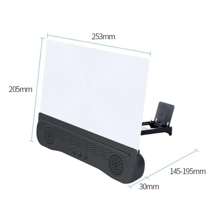 Lente d'ingrandimento dello schermo del telefono cellulare K8 Bluetooth 5.0 Ingranditore 3D Staffa d'ingrandimento da 12 pollici Supporto da tavolo per telefono
