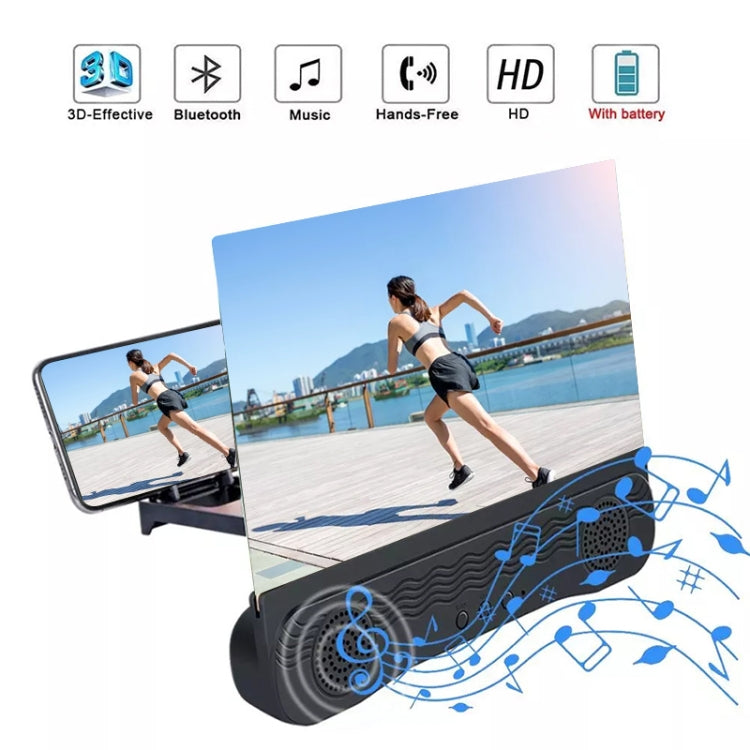 Lente d'ingrandimento dello schermo del telefono cellulare K8 Bluetooth 5.0 Ingranditore 3D Staffa d'ingrandimento da 12 pollici Supporto da tavolo per telefono
