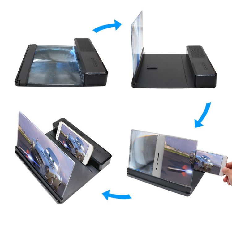 Lente d'ingrandimento dello schermo del telefono 3D Schermo HD Smartphone Lente d'ingrandimento video per film Portatile Espansore per schermo ingrandito pieghevole Supporto da scrivania, 12 inch
