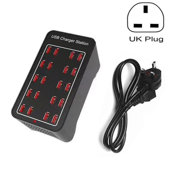 Caricatore intelligente per stazione di ricarica rapida da 100 W 20 porte USB, CA 100-240 V, 100W 20 USB Ports EU Plug, 100W 20 USB Ports US Plug, 100W 20 USB Ports AU Plug, 100W 20 USB Ports UK Plug