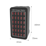 XLD-A7 150W 30 porte USB Stazione di ricarica rapida Caricabatterie intelligente, CA 110-240 V, 150W 30 USB Ports EU Plug, 150W 30 USB Ports US Plug, 150W 30 USB Ports AU Plug, 150W 30 USB Ports UK Plug
