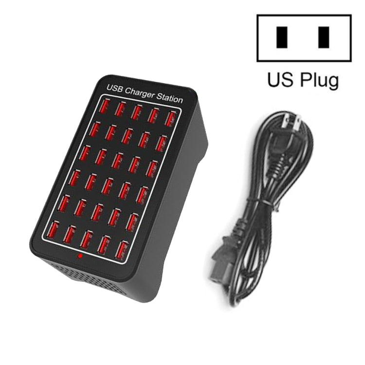 XLD-A7 150W 30 porte USB Stazione di ricarica rapida Caricabatterie intelligente, CA 110-240 V, 150W 30 USB Ports EU Plug, 150W 30 USB Ports US Plug, 150W 30 USB Ports AU Plug, 150W 30 USB Ports UK Plug