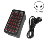 XLD-A7 150W 30 porte USB Stazione di ricarica rapida Caricabatterie intelligente, CA 110-240 V, 150W 30 USB Ports EU Plug, 150W 30 USB Ports US Plug, 150W 30 USB Ports AU Plug, 150W 30 USB Ports UK Plug