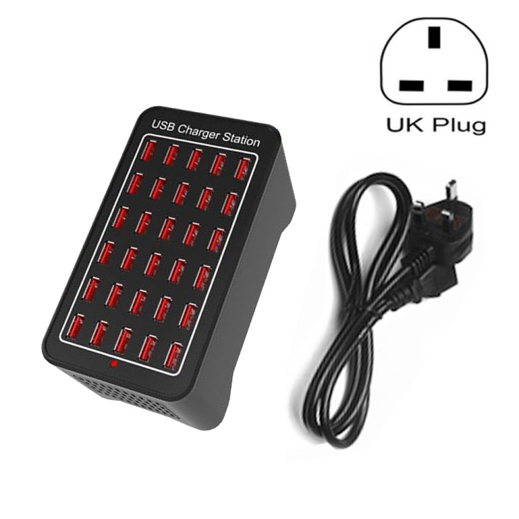 XLD-A7 150W 30 porte USB Stazione di ricarica rapida Caricabatterie intelligente, CA 110-240 V, 150W 30 USB Ports EU Plug, 150W 30 USB Ports US Plug, 150W 30 USB Ports AU Plug, 150W 30 USB Ports UK Plug