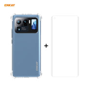 Per Xiaomi Mi 11 Ultra Hat-Prince ENKAY Custodia antiurto in TPU trasparente Custodia morbida antiscivolo + Pellicola protettiva 3D a schermo intero PET curva a caldo Piegatura a caldo Supporto per pellicola morbida Sblocco impronta digitale           ...