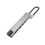 Adattatore hub USB-C Multi HD 8 in 1 in lega di alluminio Adattatore per lettore di schede SD PD e TF RJ45 per MacBook Pro Air
